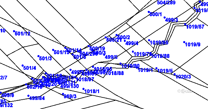 Parcela st. 499/5 v KÚ Křtomil, Katastrální mapa