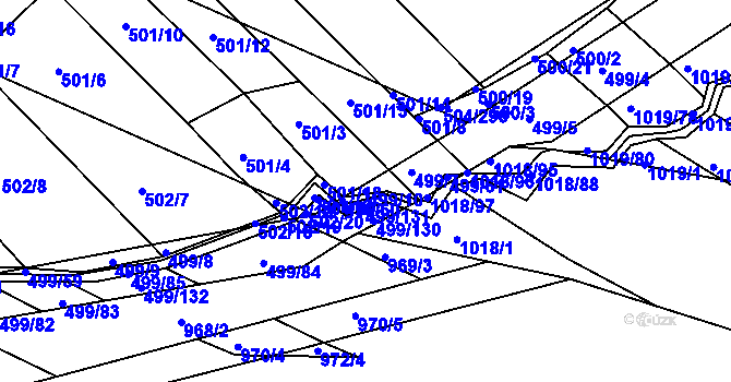 Parcela st. 499/10 v KÚ Křtomil, Katastrální mapa