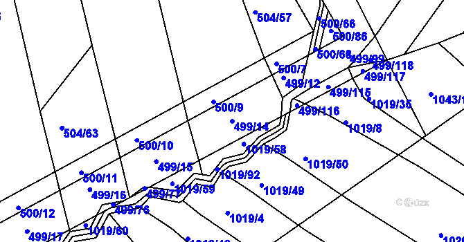 Parcela st. 499/14 v KÚ Křtomil, Katastrální mapa