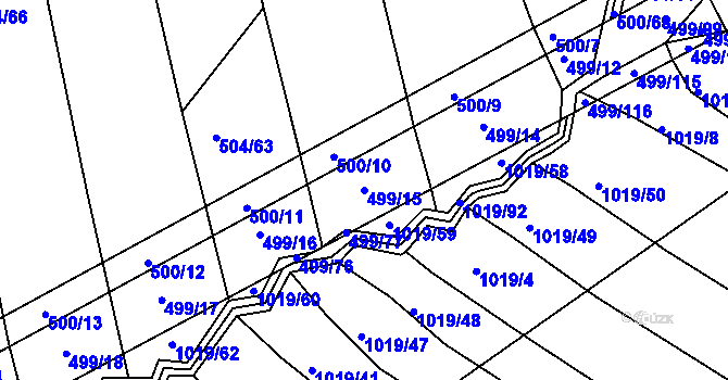 Parcela st. 499/15 v KÚ Křtomil, Katastrální mapa