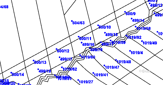 Parcela st. 499/16 v KÚ Křtomil, Katastrální mapa