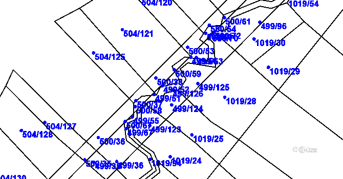 Parcela st. 499/126 v KÚ Křtomil, Katastrální mapa