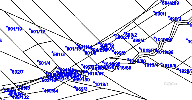 Parcela st. 500/4 v KÚ Křtomil, Katastrální mapa