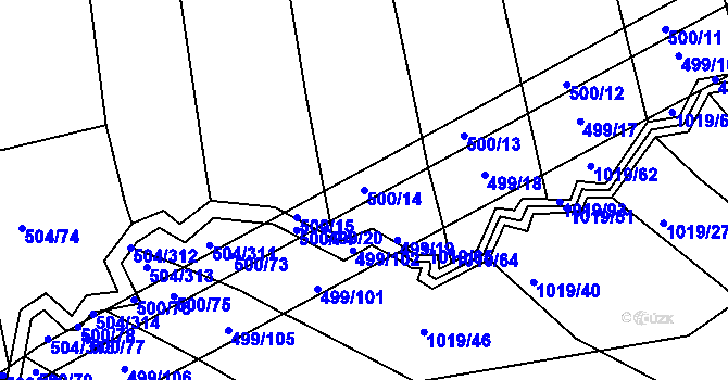 Parcela st. 500/14 v KÚ Křtomil, Katastrální mapa