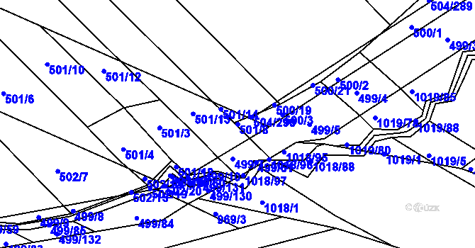 Parcela st. 501/8 v KÚ Křtomil, Katastrální mapa