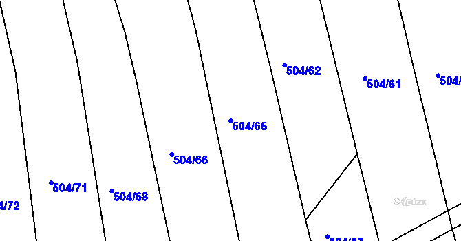 Parcela st. 504/65 v KÚ Křtomil, Katastrální mapa