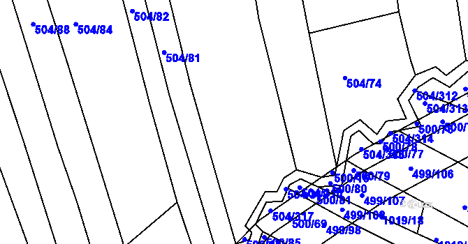 Parcela st. 504/78 v KÚ Křtomil, Katastrální mapa