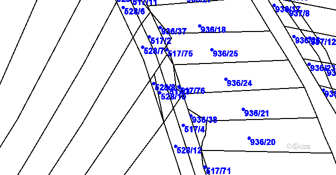 Parcela st. 517/3 v KÚ Křtomil, Katastrální mapa