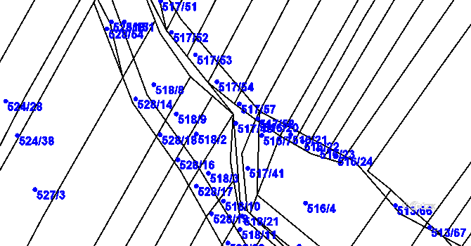 Parcela st. 517/48 v KÚ Křtomil, Katastrální mapa