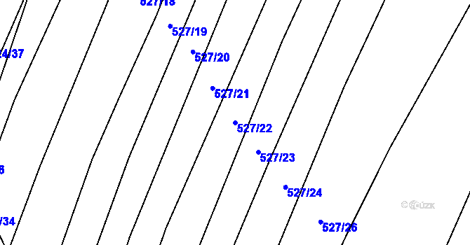 Parcela st. 527/22 v KÚ Křtomil, Katastrální mapa