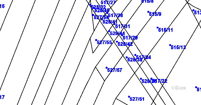 Parcela st. 527/56 v KÚ Křtomil, Katastrální mapa