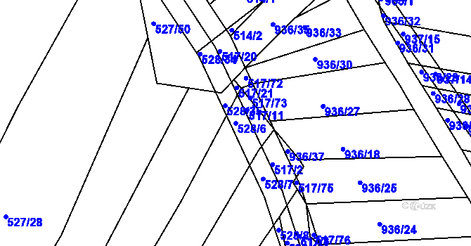 Parcela st. 528/6 v KÚ Křtomil, Katastrální mapa