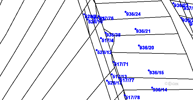 Parcela st. 528/12 v KÚ Křtomil, Katastrální mapa