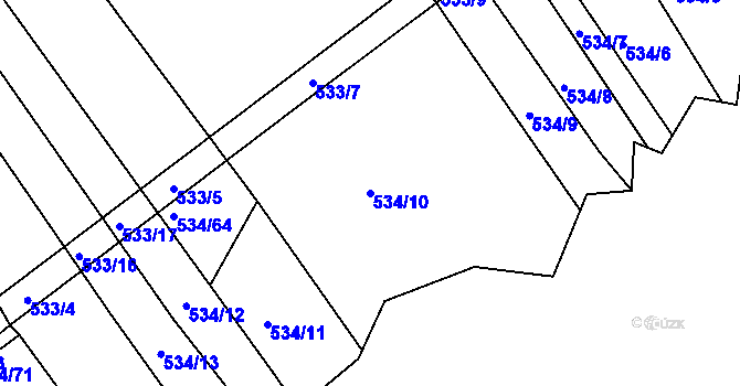 Parcela st. 534/10 v KÚ Křtomil, Katastrální mapa