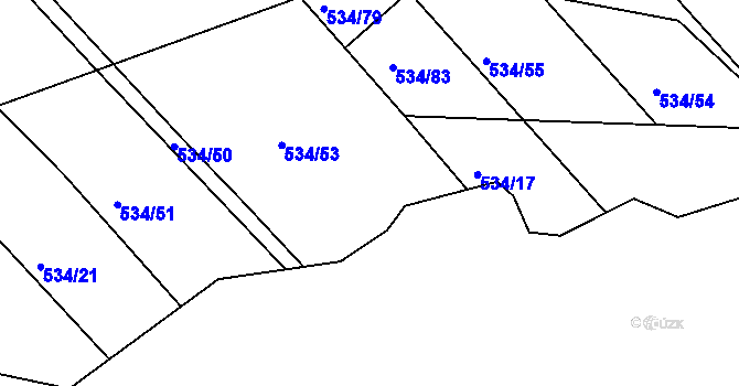 Parcela st. 534/18 v KÚ Křtomil, Katastrální mapa