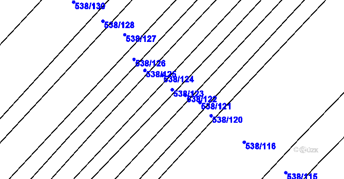 Parcela st. 538/123 v KÚ Křtomil, Katastrální mapa