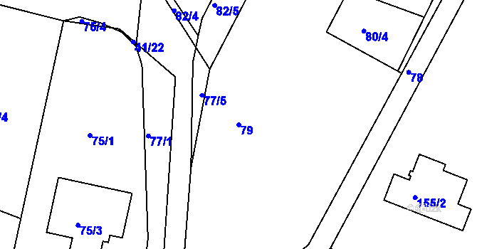 Parcela st. 79 v KÚ Křtomil, Katastrální mapa