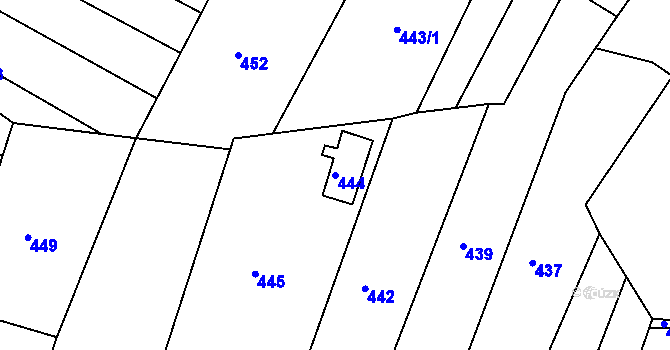 Parcela st. 444 v KÚ Křtomil, Katastrální mapa