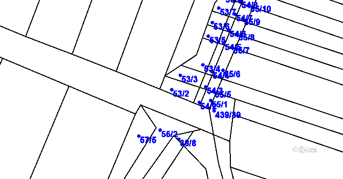 Parcela st. 53/2 v KÚ Lipová u Přerova, Katastrální mapa