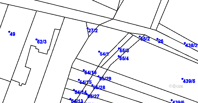 Parcela st. 54/1 v KÚ Lipová u Přerova, Katastrální mapa