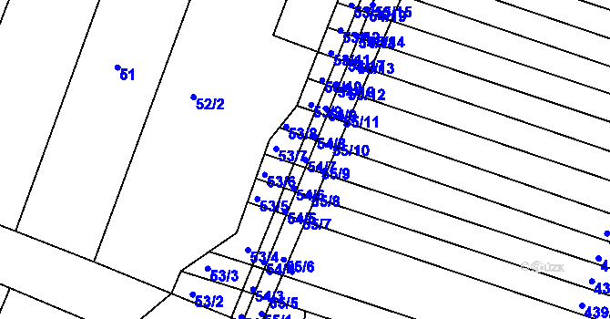 Parcela st. 54/7 v KÚ Lipová u Přerova, Katastrální mapa
