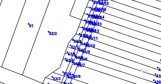 Parcela st. 54/8 v KÚ Lipová u Přerova, Katastrální mapa