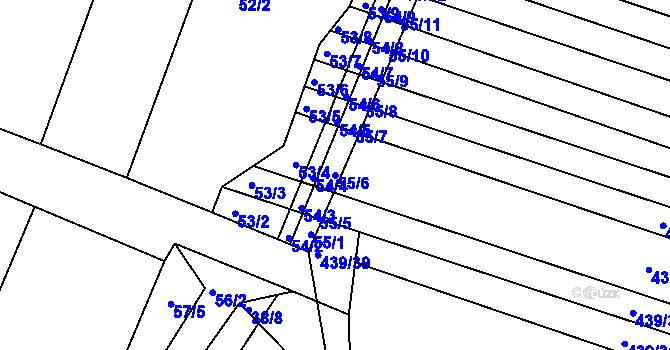 Parcela st. 55/6 v KÚ Lipová u Přerova, Katastrální mapa