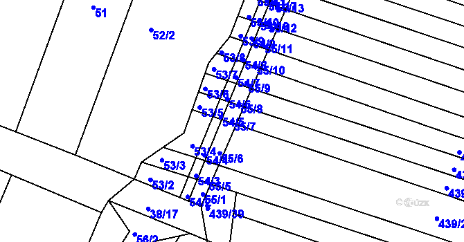 Parcela st. 55/7 v KÚ Lipová u Přerova, Katastrální mapa
