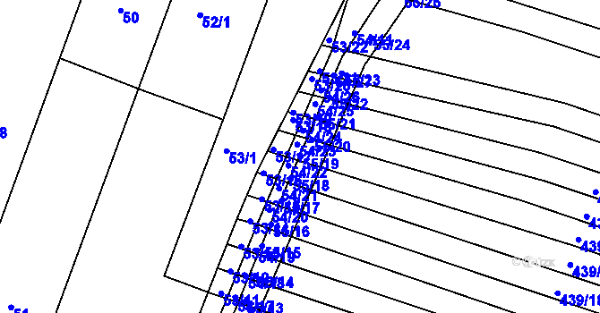 Parcela st. 55/19 v KÚ Lipová u Přerova, Katastrální mapa