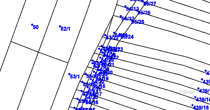 Parcela st. 55/22 v KÚ Lipová u Přerova, Katastrální mapa