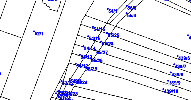 Parcela st. 55/27 v KÚ Lipová u Přerova, Katastrální mapa
