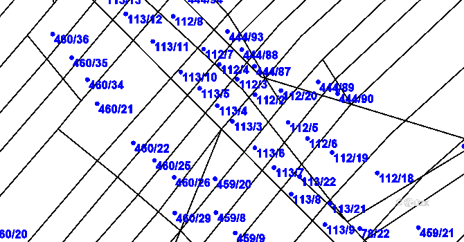 Parcela st. 113/3 v KÚ Lipová u Přerova, Katastrální mapa