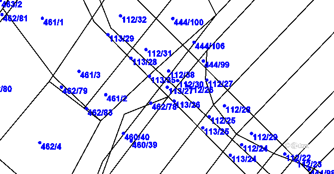 Parcela st. 113/27 v KÚ Lipová u Přerova, Katastrální mapa