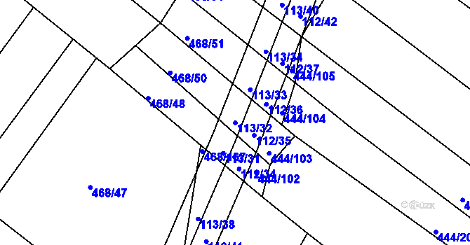 Parcela st. 113/32 v KÚ Lipová u Přerova, Katastrální mapa
