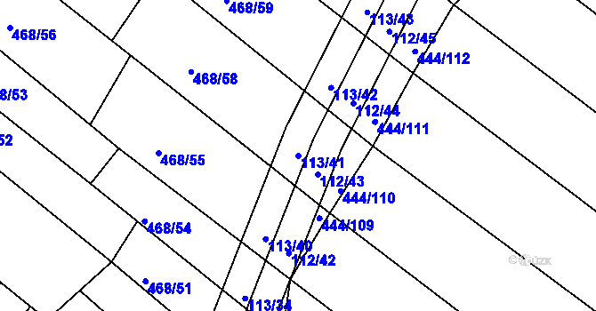 Parcela st. 113/41 v KÚ Lipová u Přerova, Katastrální mapa