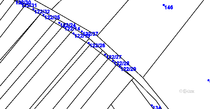 Parcela st. 122/27 v KÚ Lipová u Přerova, Katastrální mapa
