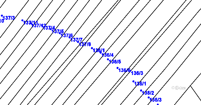 Parcela st. 136/4 v KÚ Lipová u Přerova, Katastrální mapa