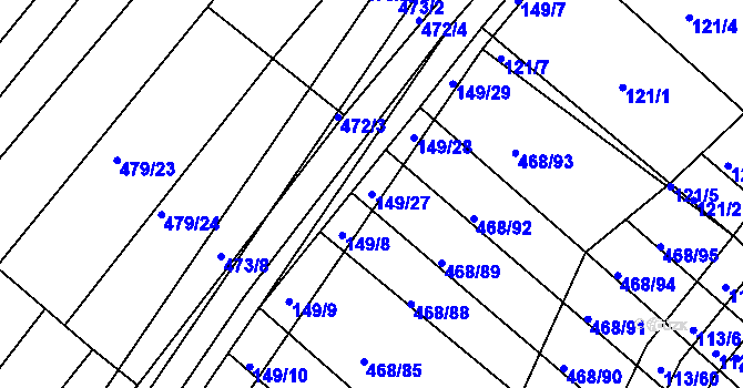 Parcela st. 149/27 v KÚ Lipová u Přerova, Katastrální mapa