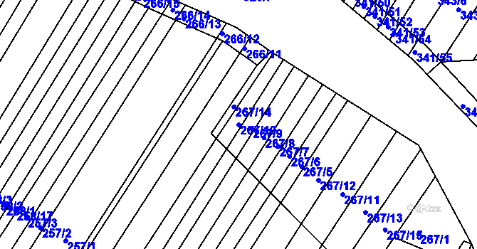 Parcela st. 267/10 v KÚ Lipová u Přerova, Katastrální mapa
