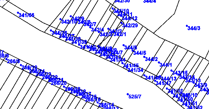 Parcela st. 341/43 v KÚ Lipová u Přerova, Katastrální mapa