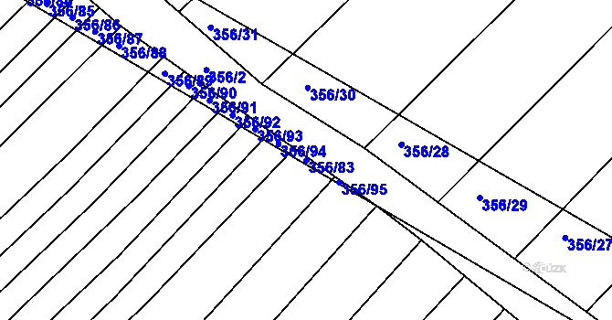 Parcela st. 356/83 v KÚ Lipová u Přerova, Katastrální mapa