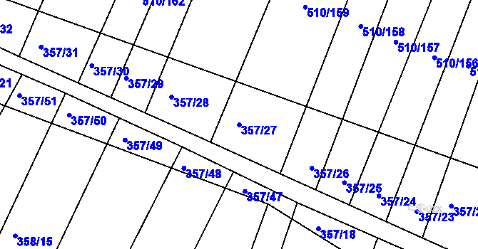 Parcela st. 357/27 v KÚ Lipová u Přerova, Katastrální mapa