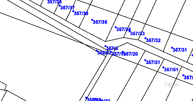 Parcela st. 358/27 v KÚ Lipová u Přerova, Katastrální mapa