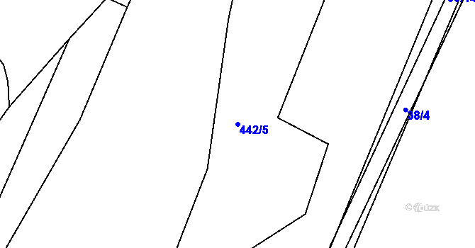 Parcela st. 442/5 v KÚ Lipová u Přerova, Katastrální mapa