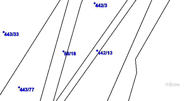 Parcela st. 442/13 v KÚ Lipová u Přerova, Katastrální mapa