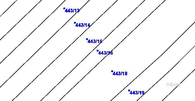Parcela st. 443/16 v KÚ Lipová u Přerova, Katastrální mapa