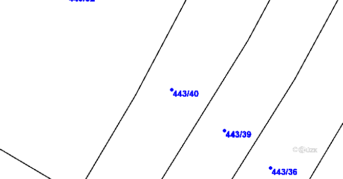 Parcela st. 443/40 v KÚ Lipová u Přerova, Katastrální mapa