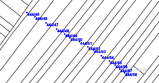 Parcela st. 444/51 v KÚ Lipová u Přerova, Katastrální mapa