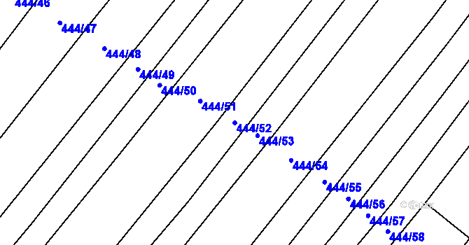 Parcela st. 444/52 v KÚ Lipová u Přerova, Katastrální mapa