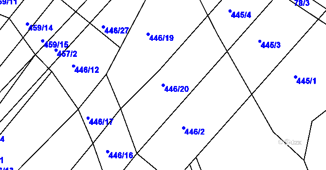 Parcela st. 446/20 v KÚ Lipová u Přerova, Katastrální mapa